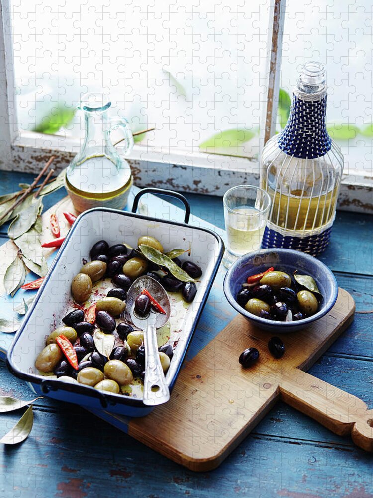 Temptation Jigsaw Puzzle featuring the photograph Warm Olives by Brett Stevens