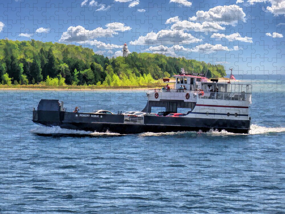 Door County Jigsaw Puzzle featuring the painting Washington Island Ferry Robert Noble Door County by Christopher Arndt