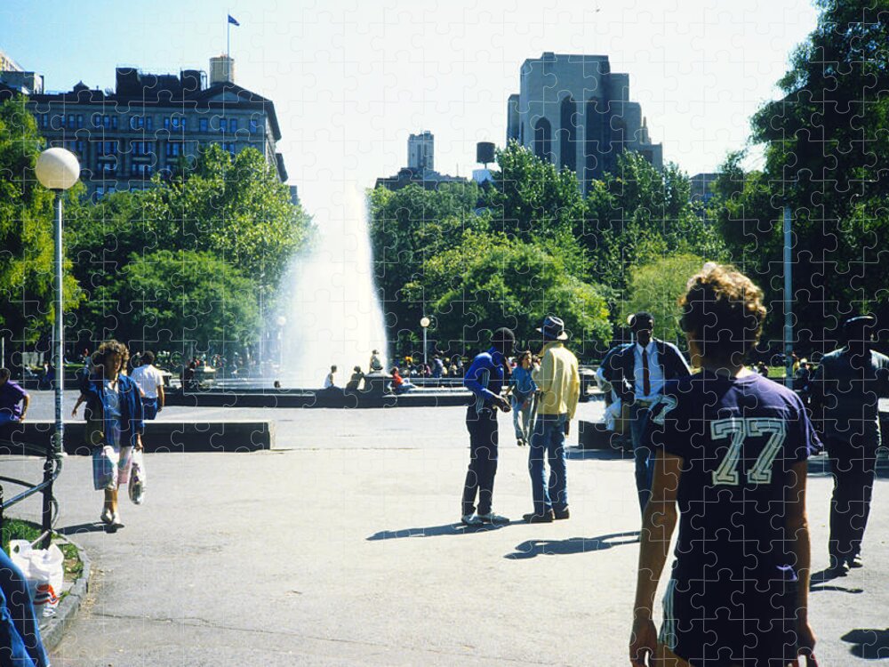 Washington Square Jigsaw Puzzle featuring the photograph Washington Square Park 1984 by Gordon James