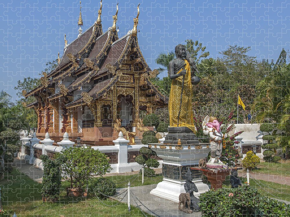 Scenic Jigsaw Puzzle featuring the photograph Wat Chedi Liem Phra Ubosot DTHCM0831 by Gerry Gantt