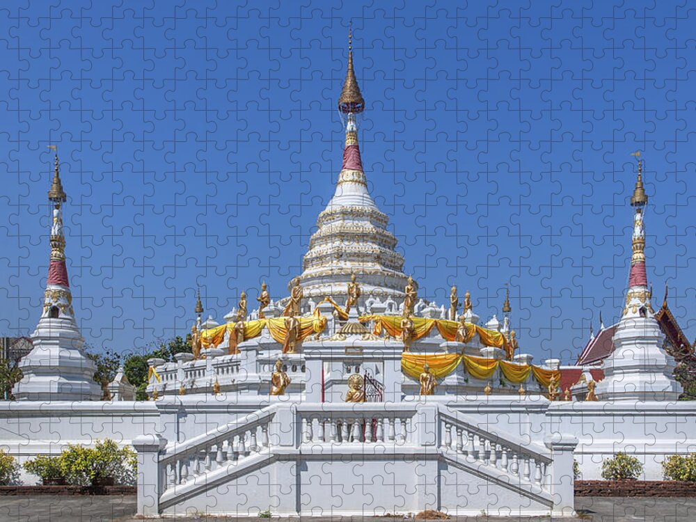 Temple Jigsaw Puzzle featuring the photograph Wat Songtham Phra Chedi DTHB1915 by Gerry Gantt