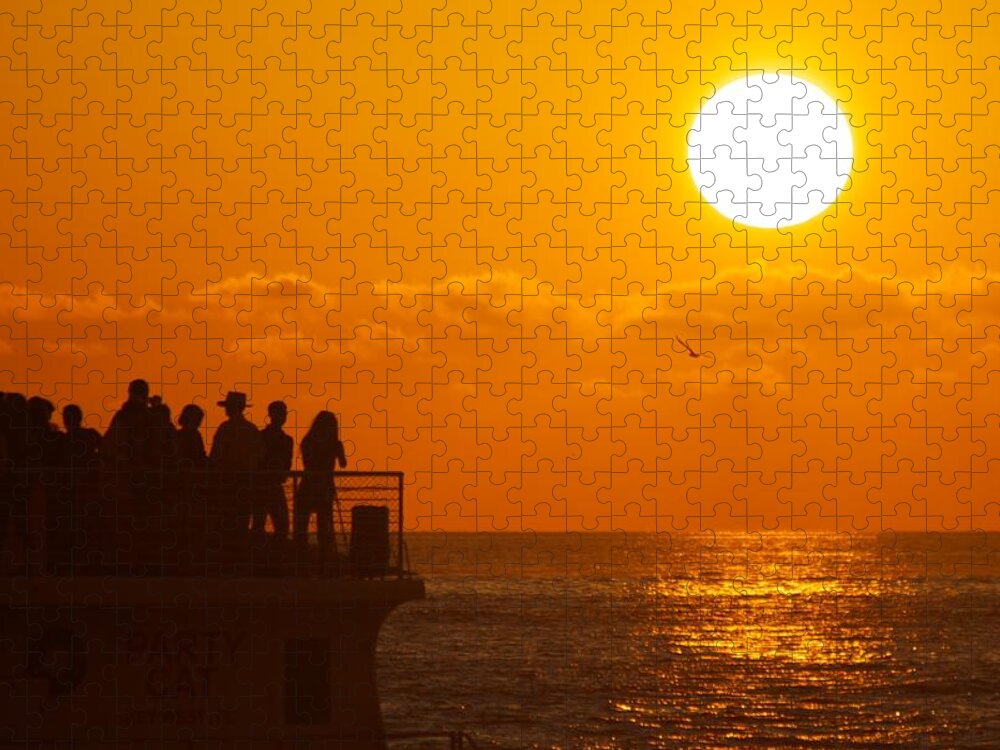 Mallory Square Jigsaw Puzzle featuring the photograph Watching the Sunset by Allan Morrison