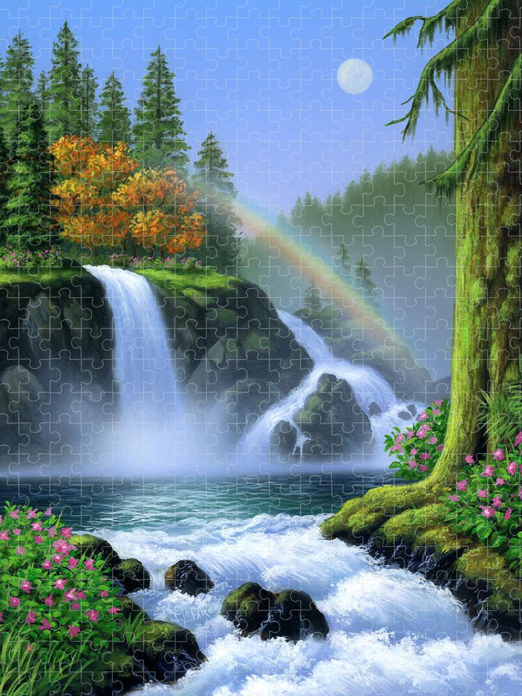 Waterfall Jigsaw Puzzle by Jerry LoFaro Fine Art America