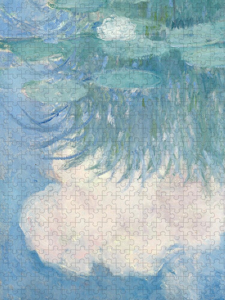 Impressionist Jigsaw Puzzle featuring the painting Waterlilies, Detail, 1914-17 by Claude Monet