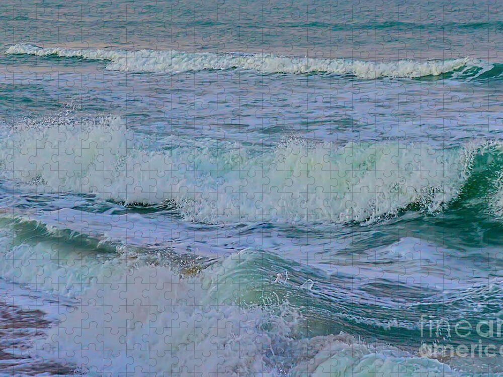 Brilliant Ocean Wave Photography Jigsaw Puzzle featuring the photograph Waves by Olga Hamilton