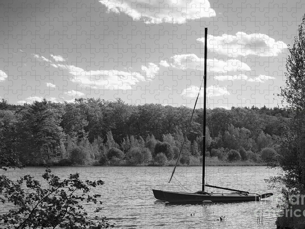 Lake Waban Jigsaw Puzzle featuring the photograph Wellesley College Waban Lake by University Icons