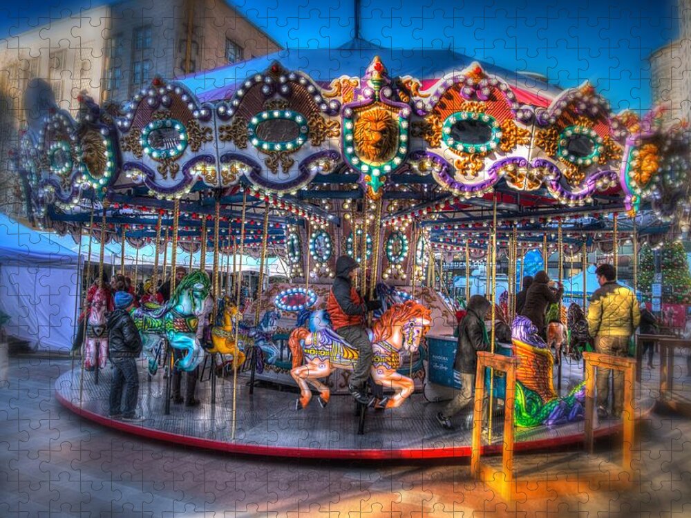 Seattle Jigsaw Puzzle featuring the photograph Westlake Carousel by Spencer McDonald