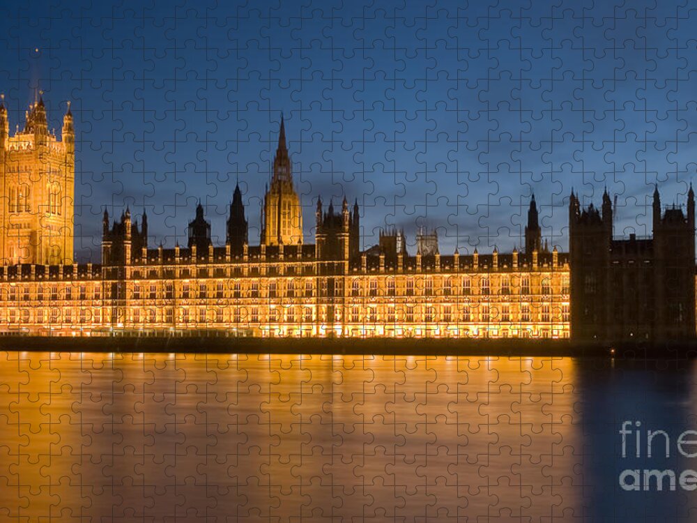 Clarence Holmes Jigsaw Puzzle featuring the photograph Westminster Twilight II by Clarence Holmes
