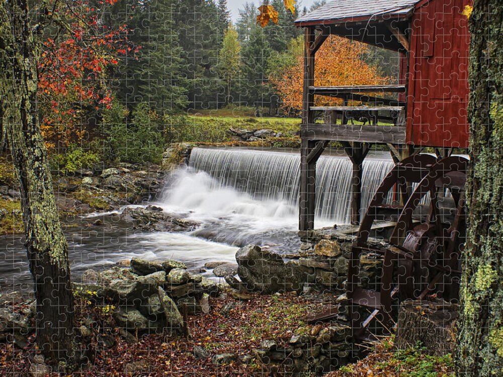 Weston Grist Mill Jigsaw Puzzle featuring the photograph Weston Grist Mill by Priscilla Burgers