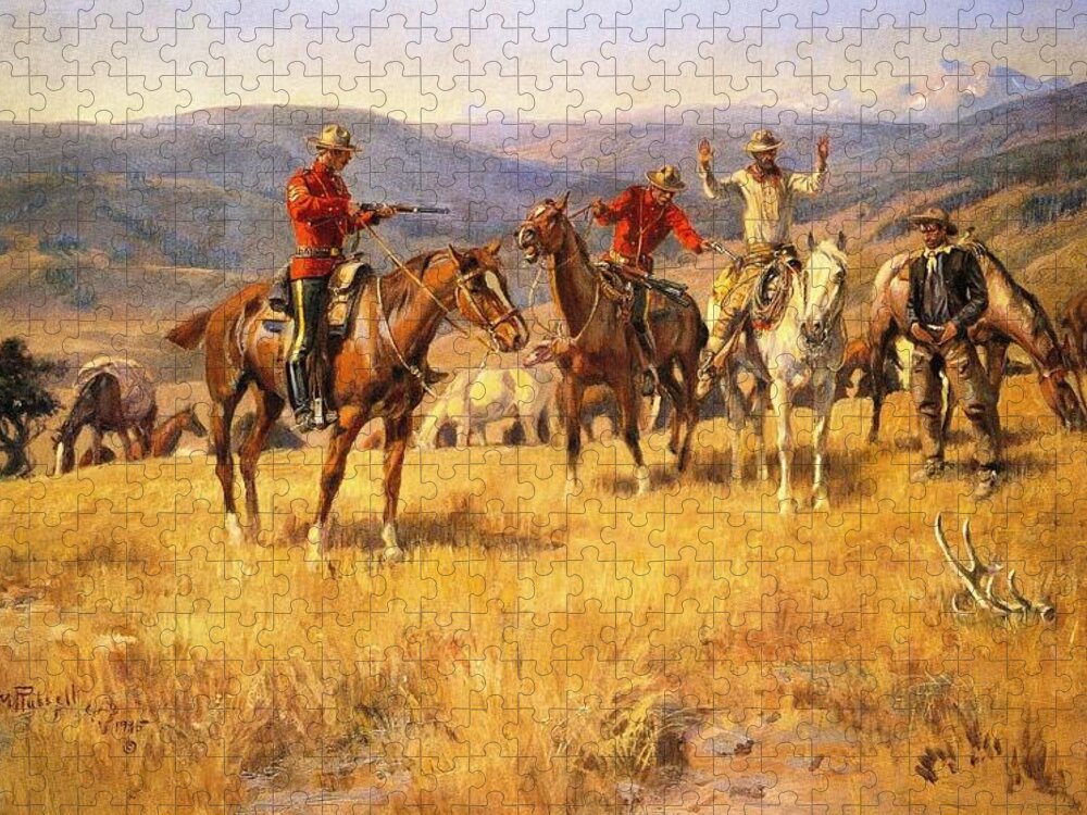 When Law Dulls The Edge Of Chance Jigsaw Puzzle featuring the digital art When Law Dulls the Edge of Chance by Charles Russell