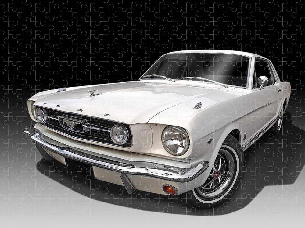 Ford Mustang Jigsaw Puzzle featuring the photograph White 1966 Mustang by Gill Billington