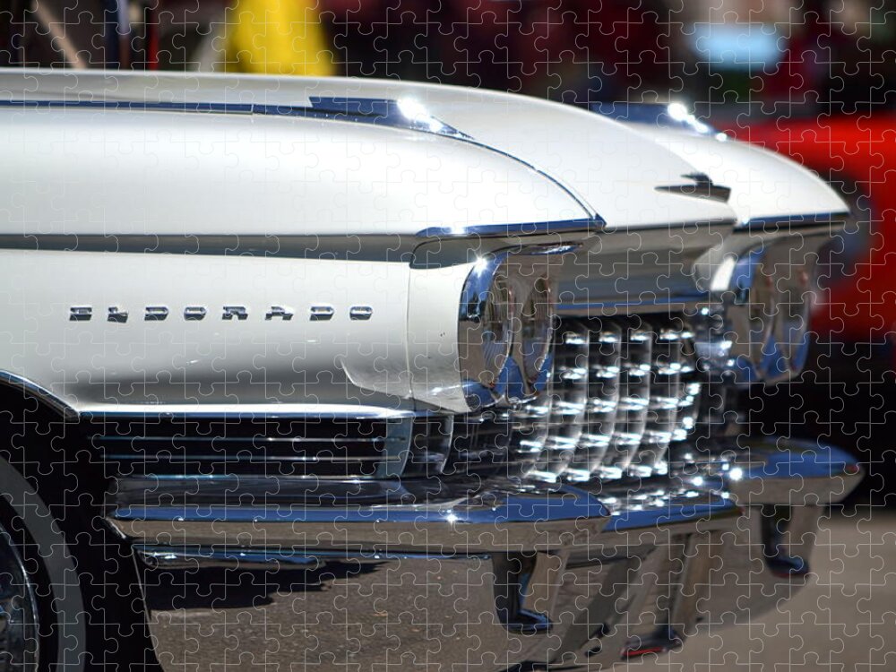 White Jigsaw Puzzle featuring the photograph White Cadillac by Dean Ferreira