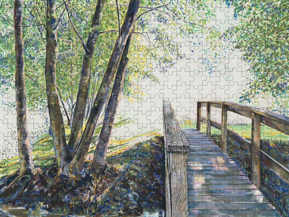 Birdseye Art Studio Jigsaw Puzzle featuring the pastel White Light by Nick Payne