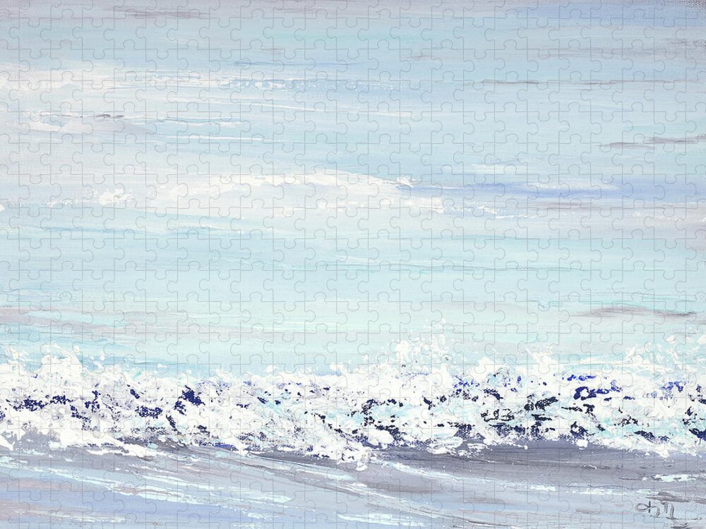 Costal Jigsaw Puzzle featuring the painting White Water by Tamara Nelson