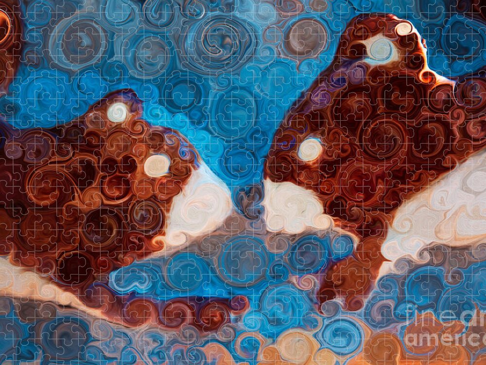 Brown Jigsaw Puzzle featuring the painting Will You Be My Beaver by Omaste Witkowski