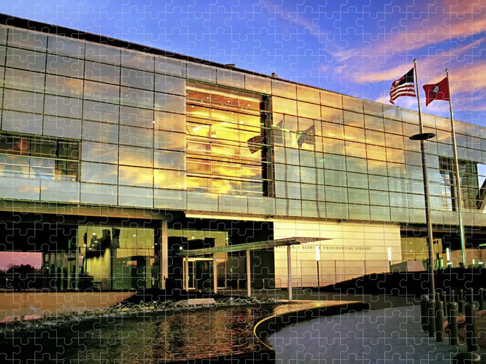 William Jigsaw Puzzle featuring the photograph William Jefferson Clinton Presidential Library by Jason Politte