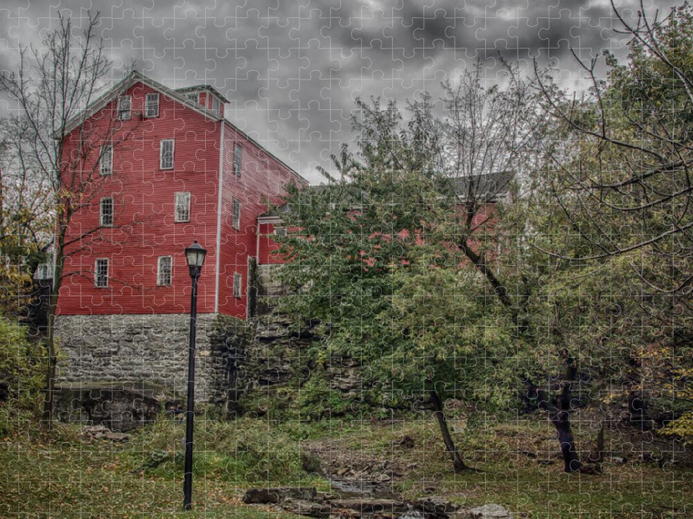 Buildings Jigsaw Puzzle featuring the photograph Williamsville Water Mill 7D08149hdr by Guy Whiteley