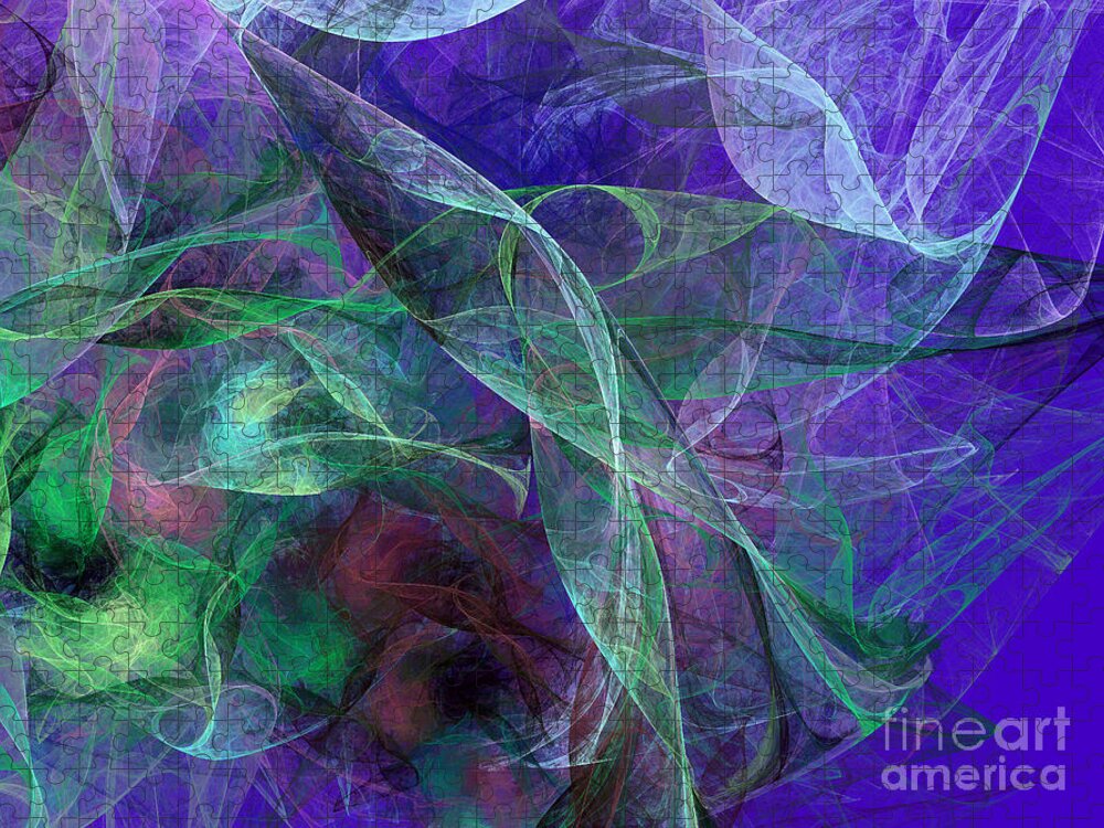 Abstract Jigsaw Puzzle featuring the digital art Wind Through The Lace by Andee Design