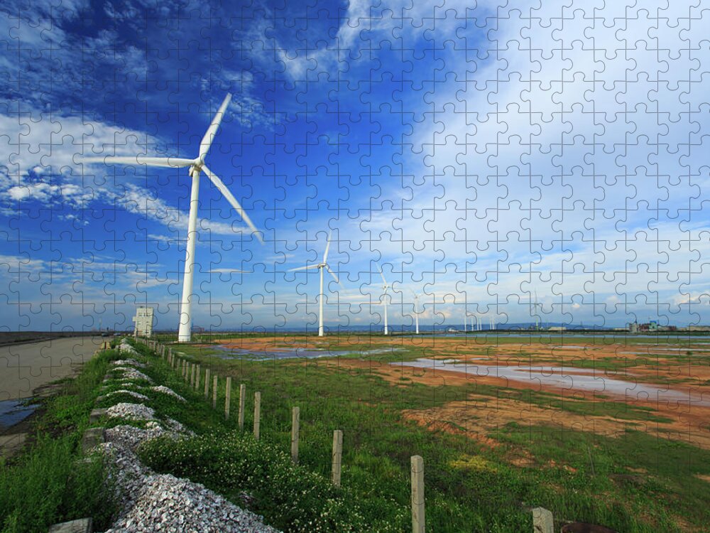 Environmental Conservation Jigsaw Puzzle featuring the photograph Wind Turbines Located In Good Weather by Samyaoo