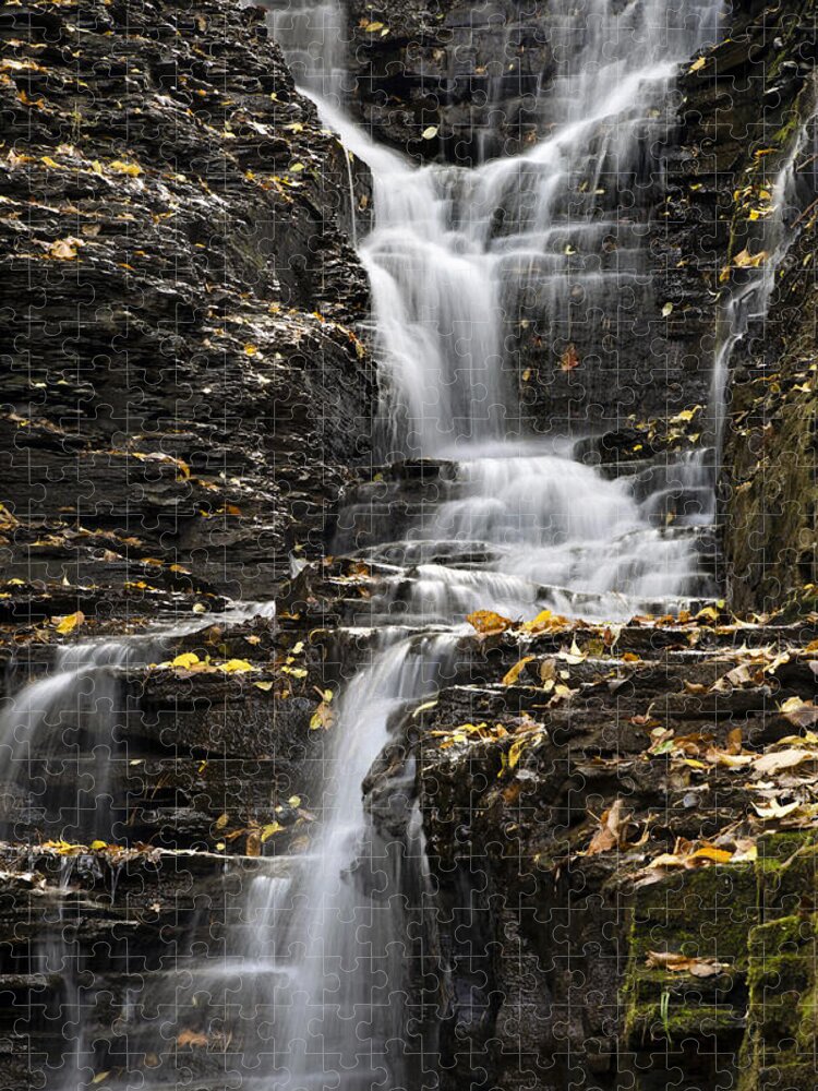 Buttermilk Falls Jigsaw Puzzle featuring the photograph Winding Waterfall by Christina Rollo