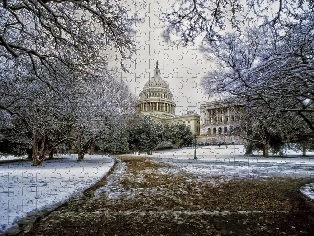 Washington D.c. Jigsaw Puzzle featuring the photograph Winter in Washington DC by Mountain Dreams