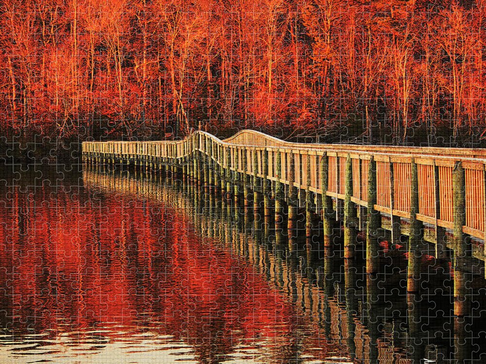 Bridge Jigsaw Puzzle featuring the photograph Winter Reds by Ola Allen