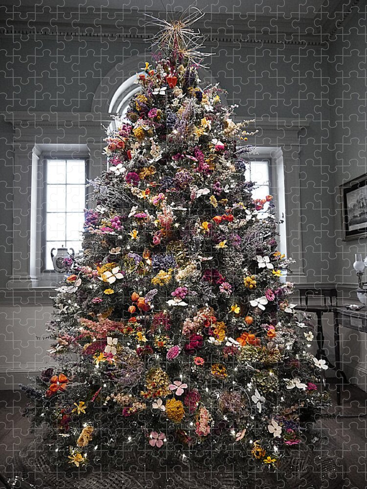 Winterthur Jigsaw Puzzle featuring the photograph Winterthur - Floral Christmas Tree by Richard Reeve
