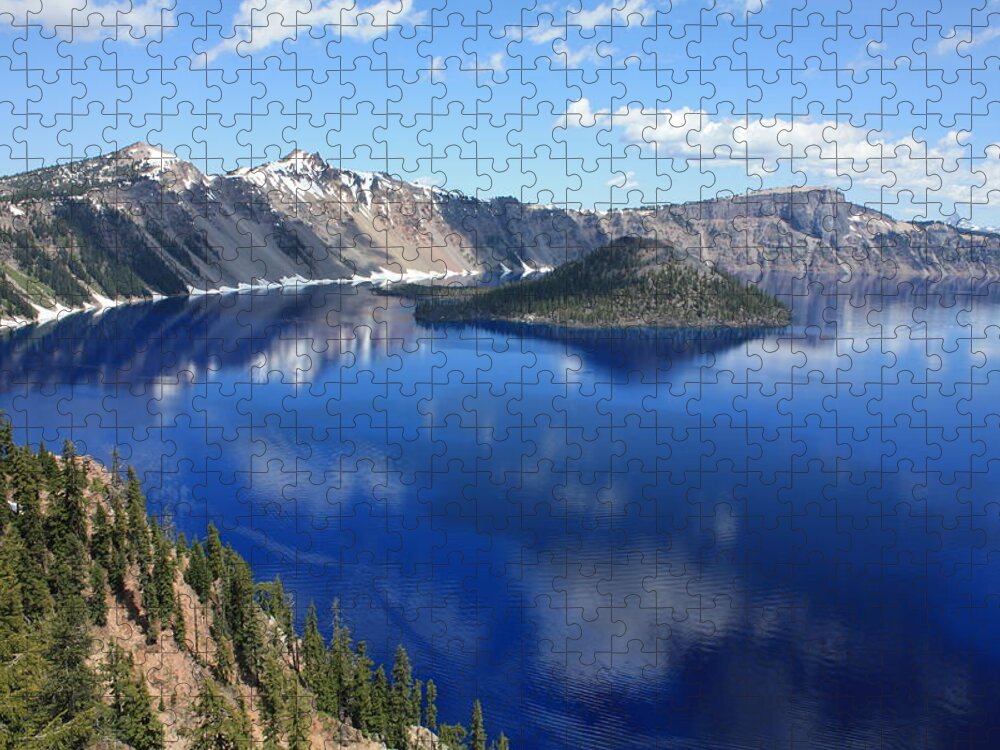 Crater Lake Jigsaw Puzzle featuring the photograph Wizard Island by Ray Bouknight