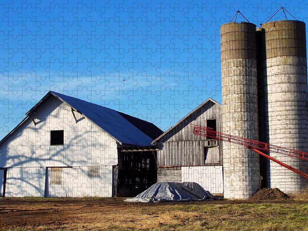 Landscape Jigsaw Puzzle featuring the photograph Wv barn by Flees Photos