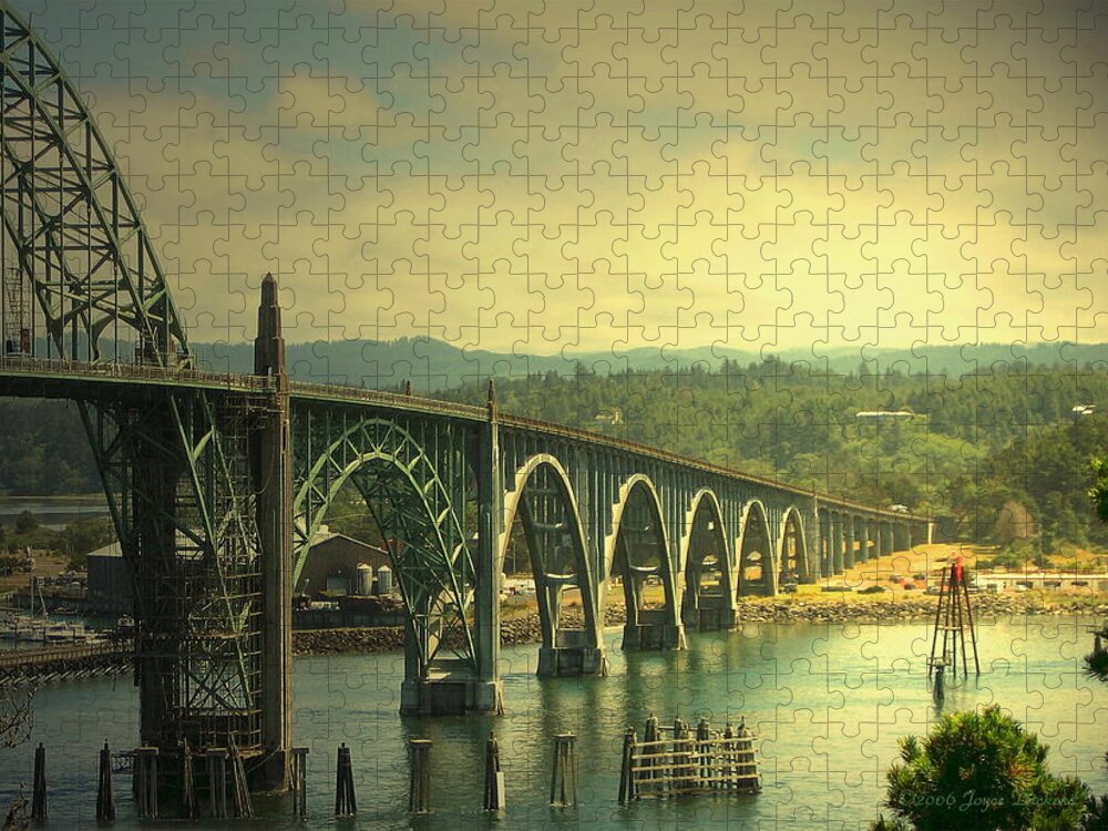 Yaquina Bay Bridge Jigsaw Puzzle featuring the photograph Yaquina Bay Bridge Or by Joyce Dickens