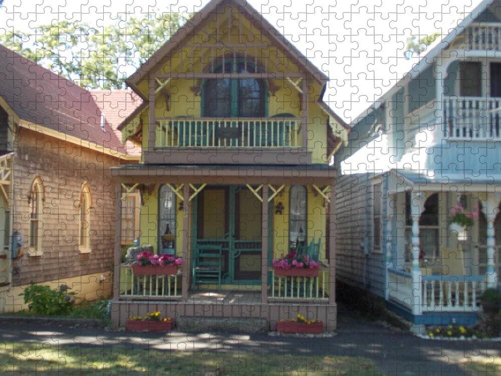 Cape Cod Jigsaw Puzzle featuring the photograph Yellow Gingerbread House by Catherine Gagne