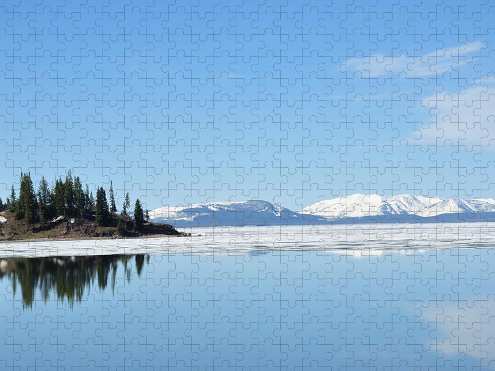 Lake Jigsaw Puzzle featuring the photograph Yellowstone Lake in the Spring by Frank Madia