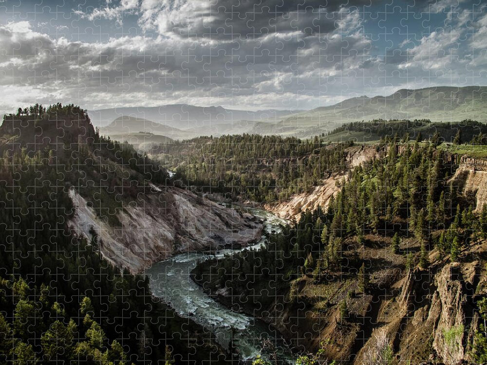Scenics Jigsaw Puzzle featuring the photograph Yellowstone National Park Overlook by Danielle Bednarczyk