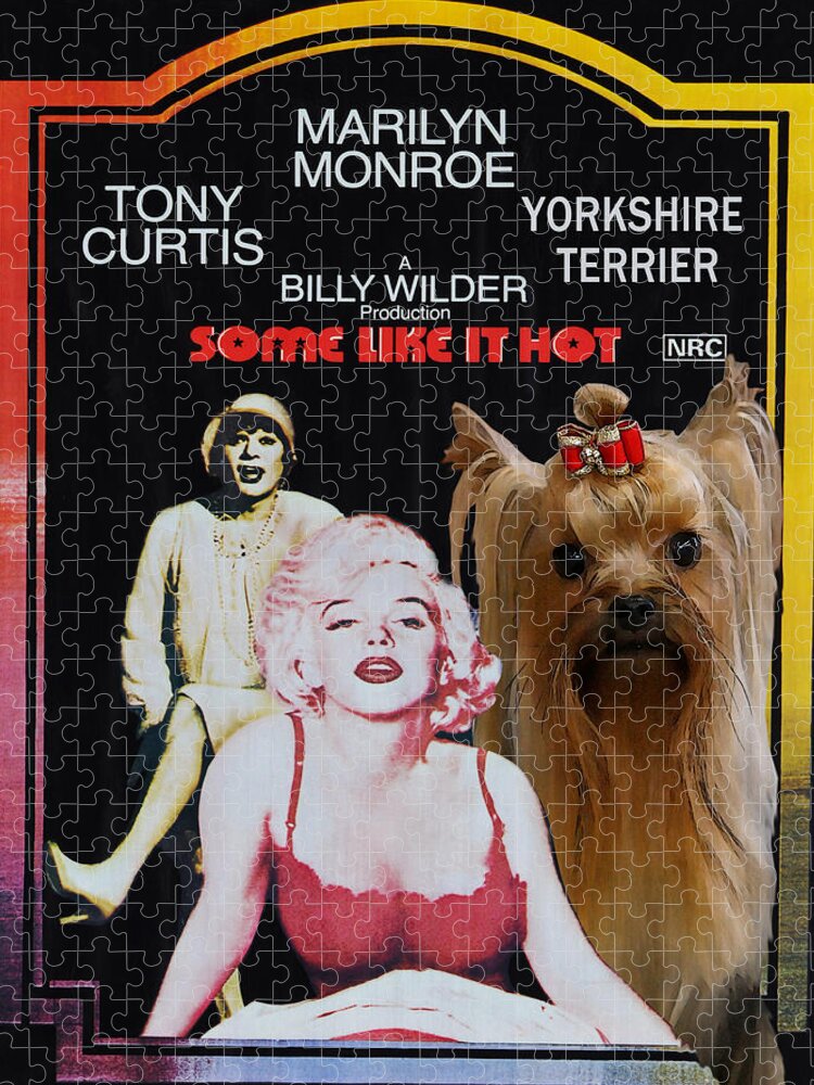 Yorkshire Terrier Art Canvas Print - Some Like It Hot Movie Poster Jigsaw  Puzzle by Sandra Sij - Pixels
