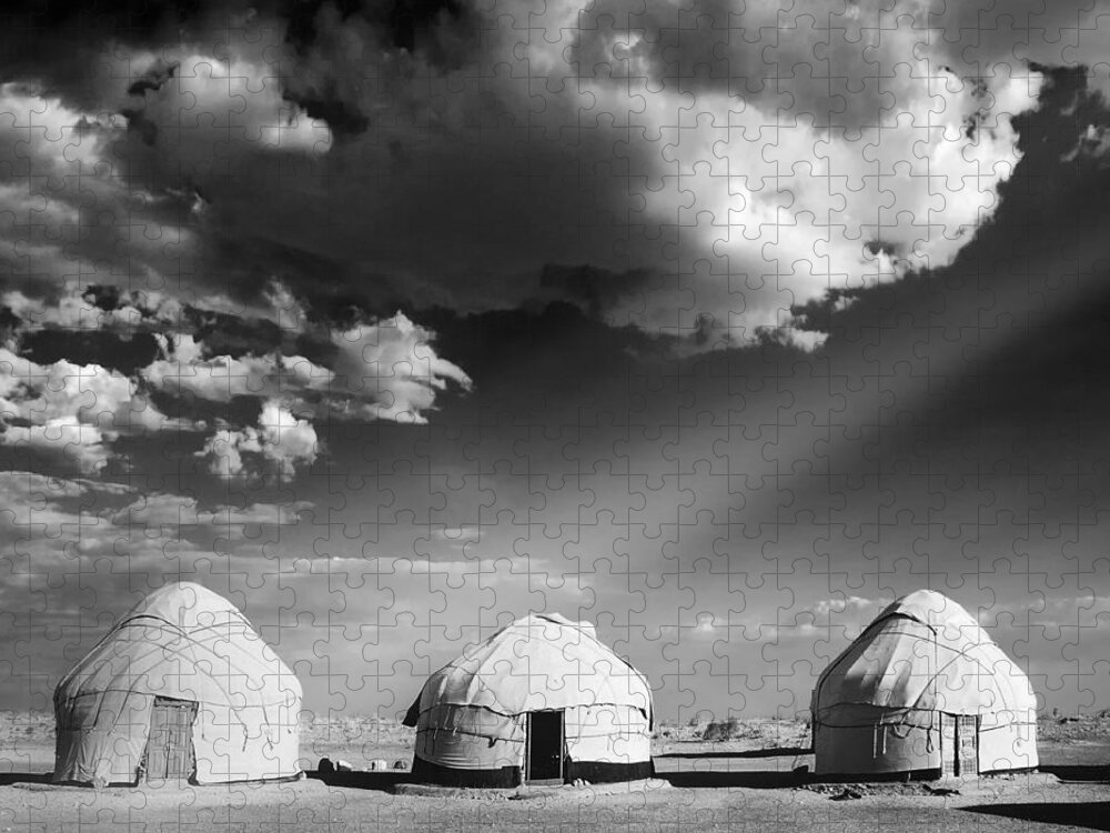 Yurts Jigsaw Puzzle featuring the photograph Yurts by Dominic Piperata