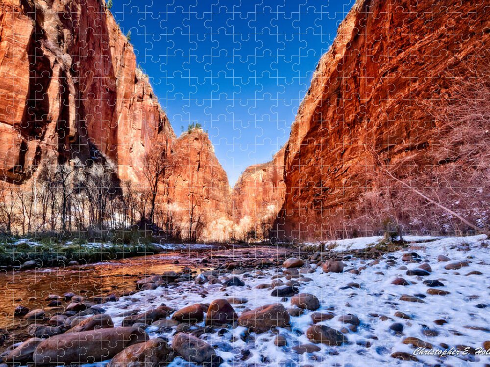 Christopher Holmes Photography Jigsaw Puzzle featuring the photograph Zion Canyon Winter by Christopher Holmes