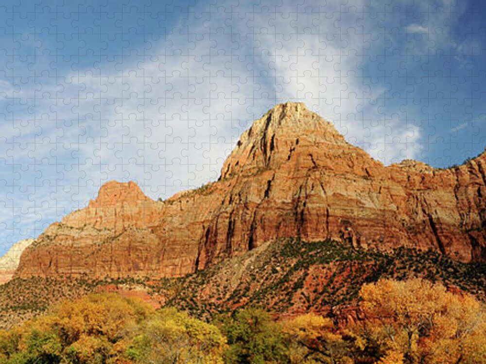Tranquility Jigsaw Puzzle featuring the photograph Zion National Park Autumn by Utah-based Photographer Ryan Houston