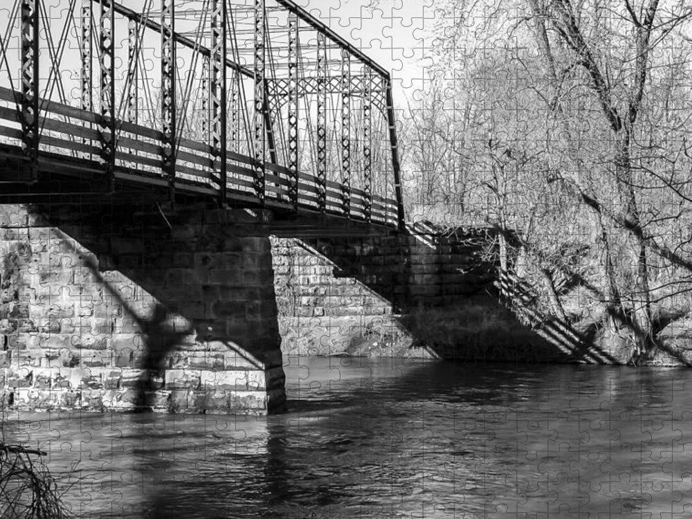 Arch Jigsaw Puzzle featuring the photograph Zoar Iron Bridge by Jack R Perry