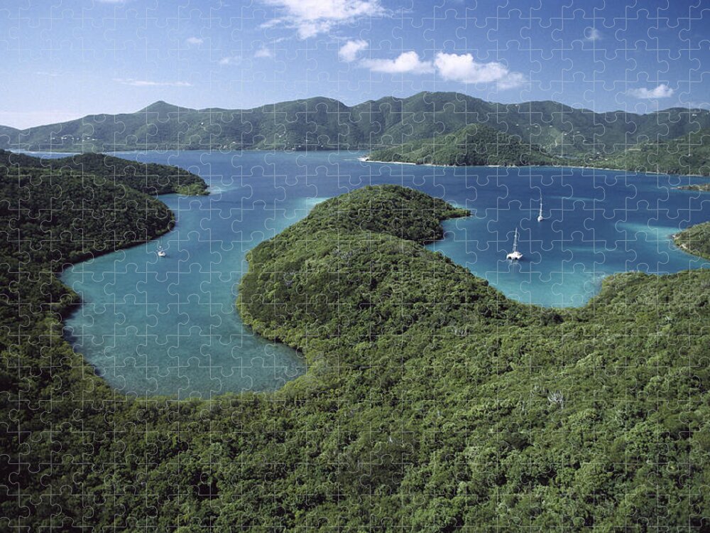 Mp Jigsaw Puzzle featuring the photograph Aerial View Of Hurricane Bay, Virgin #1 by Gerry Ellis