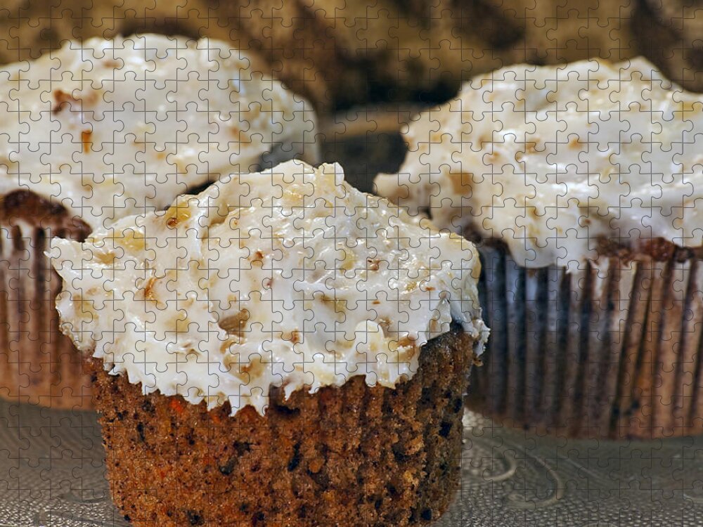 Cupcakes Jigsaw Puzzle featuring the photograph Carrot Cake Cupcakes by Peggie Strachan