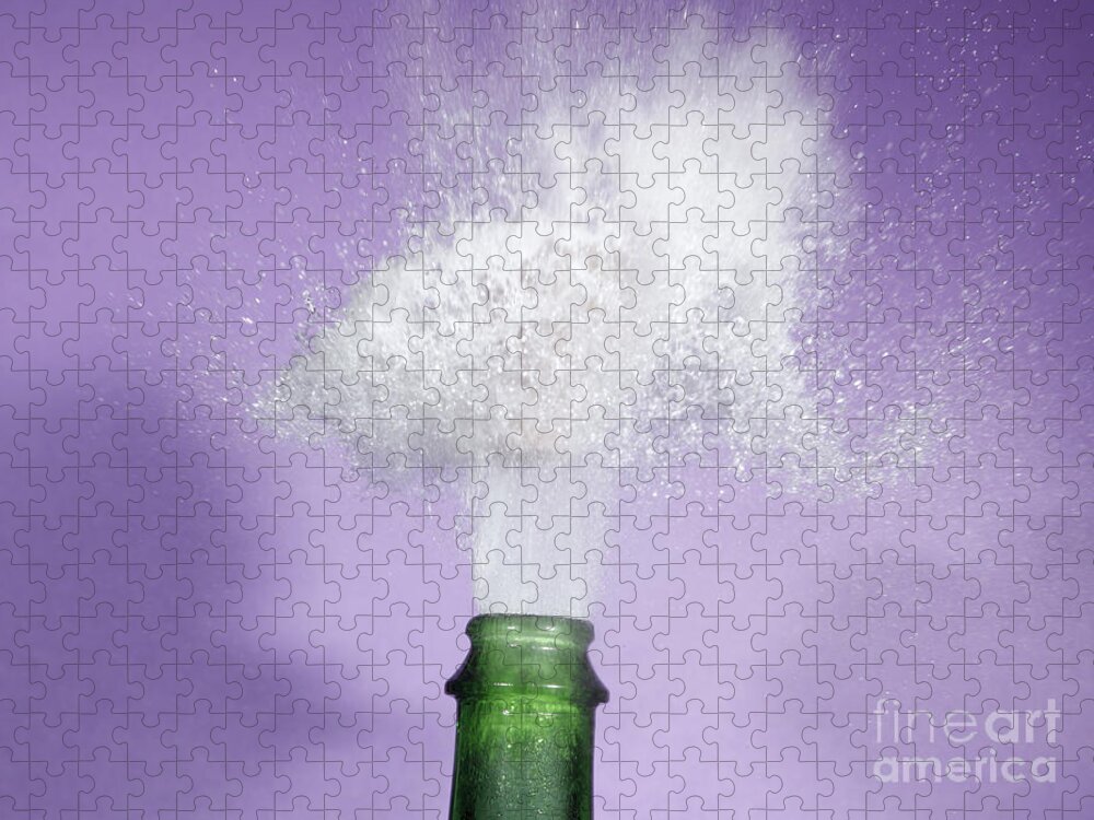 Alcohol Jigsaw Puzzle featuring the photograph Champagne Cork Popping #1 by Ted Kinsman