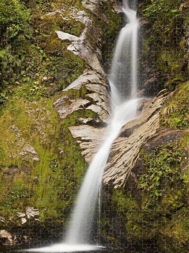00439764 Jigsaw Puzzle featuring the photograph Dorothy Falls Near Lake Kaniere New #1 by Colin Monteath