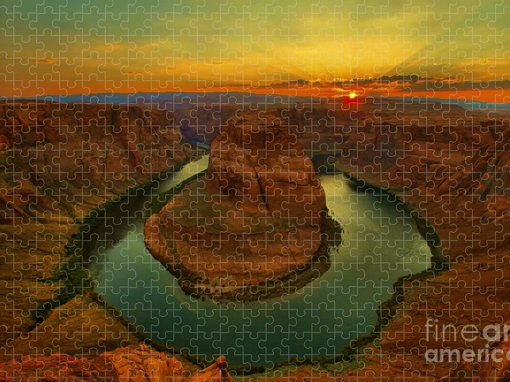  Jigsaw Puzzle featuring the photograph Horseshoe Bend #1 by Adam Jewell