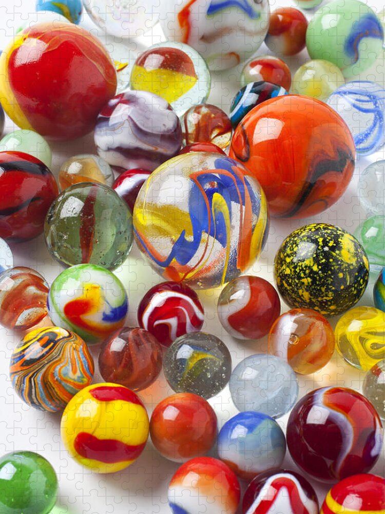 Marble Jigsaw Puzzle featuring the photograph Many beautiful marbles #1 by Garry Gay
