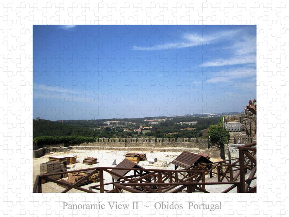 Obidos Jigsaw Puzzle featuring the photograph Obidos Panoramic View II Portugal #1 by John Shiron