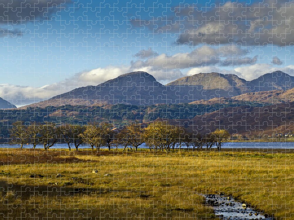 Aodann Chleireig Jigsaw Puzzle featuring the photograph Scottish landscape view #1 by Gary Eason