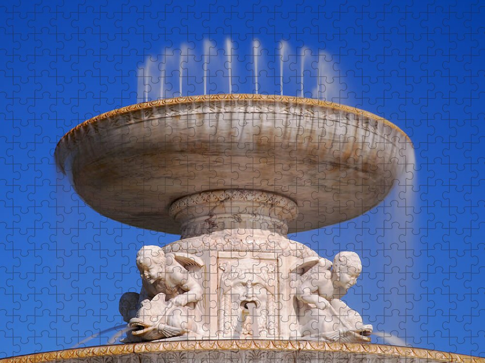 Belle Jigsaw Puzzle featuring the photograph The Belle Isle Scott Fountain #1 by Gordon Dean II