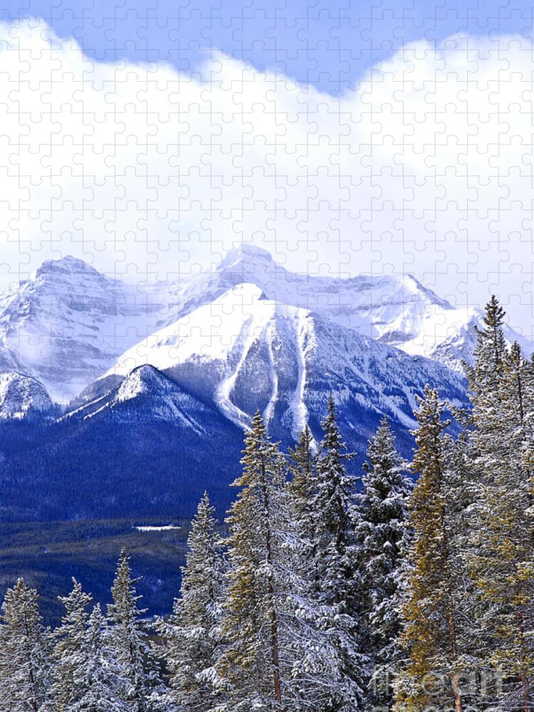Mountain Jigsaw Puzzle featuring the photograph Winter mountains 2 by Elena Elisseeva