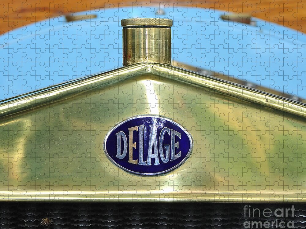 Photography Jigsaw Puzzle featuring the photograph 1909 Delage Badge by Kaye Menner