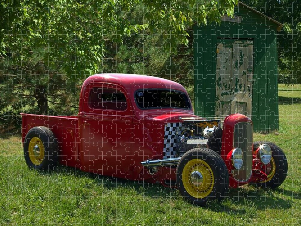 1937 Ford Jigsaw Puzzle featuring the photograph 1937 Ford Hot Rod Pickup Truck by Tim McCullough